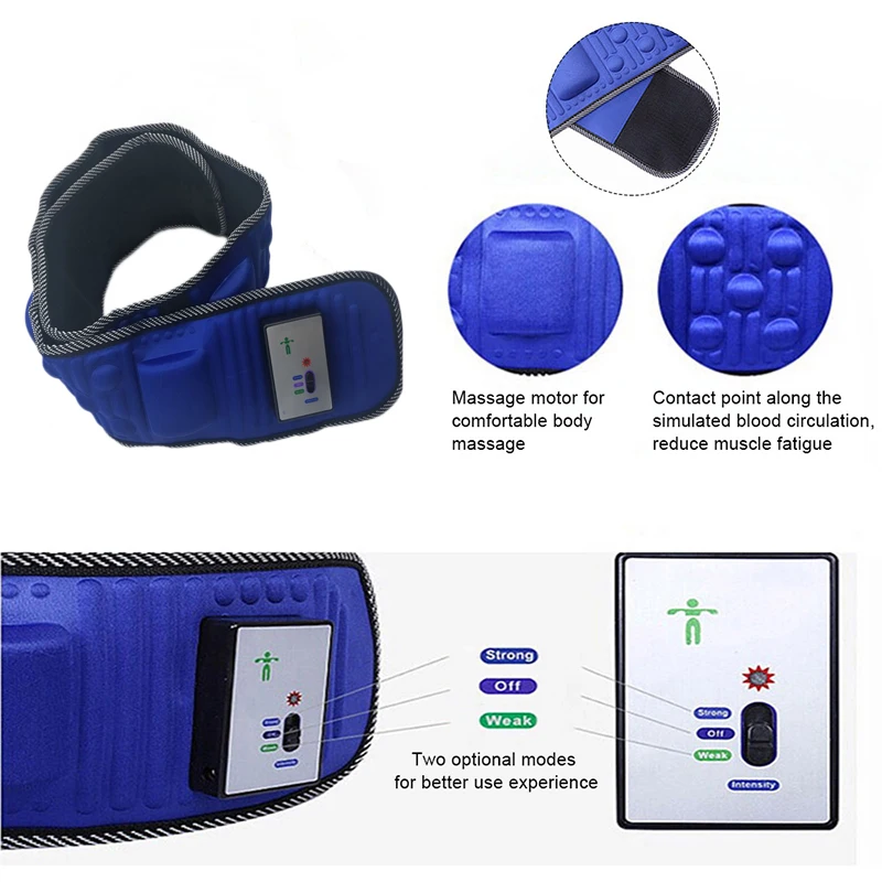 Vibrating Body Slimming Belt Waist Abdominal Stimulator Hip Trainer Fat Burning Weight Loss Fitness Massage X5 Times Workout