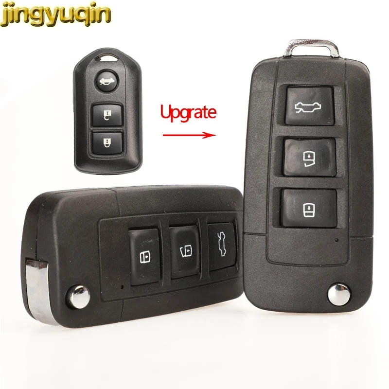 

Jingyuqin Modified Flip Remote Car Key Shell TOY43 For Toyota Camry Prado Highlander Yaris Vios 3 Buttons Folding Key Fob