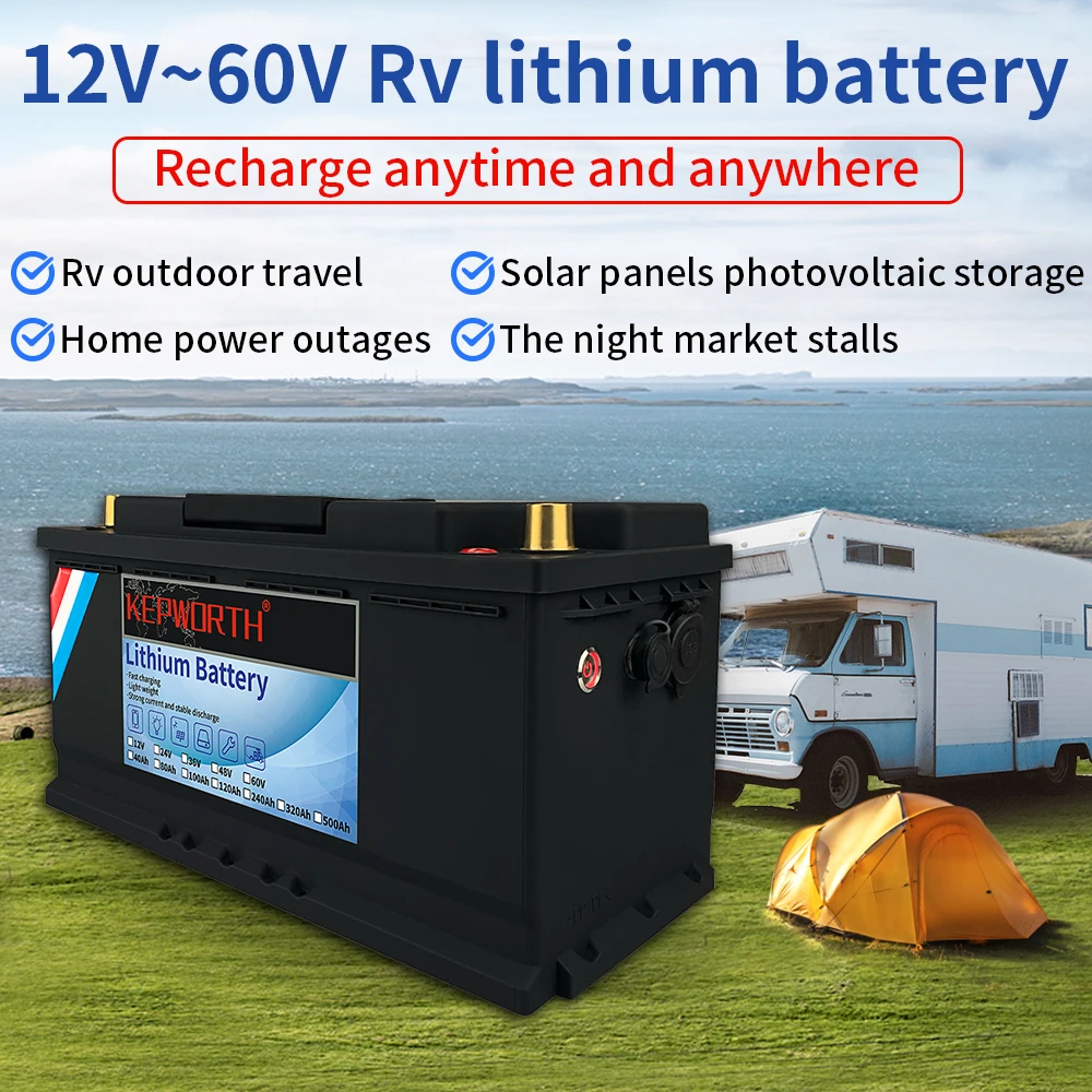 12 V 24 V KEPWORTH LiFePO4 Lithium-Eisenphosphat-Batterie mit BMS 50 100 120 135 300 Ah für Golfwagen EV RV Solarenergiespeicher – Detail 7