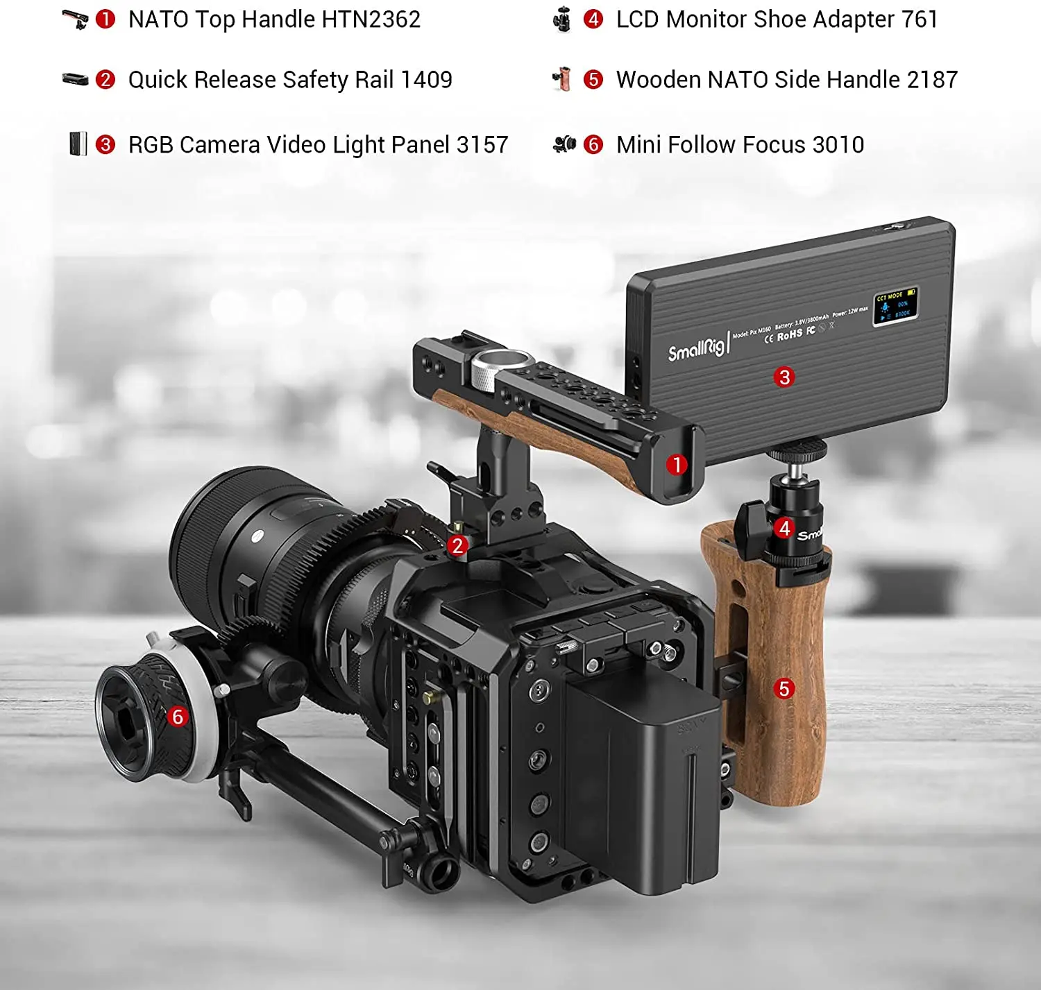 SmallRig Portable Mini Follow Focus for Sony DSLR Camera Gimbal for BMPCC Quick Focus Wireless Lens Control Video Shooting 3010B