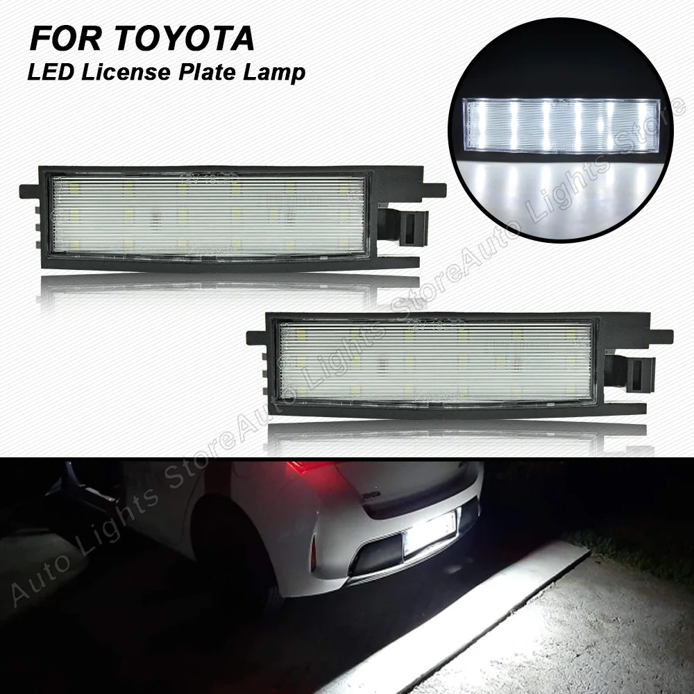 2PCS LED Number License Plate Light For Toyota Rav4 2006-2012 Aygo 2014- Yaris 1999-2005 Corolla 2019-2020 Scion iM 2015- Auris