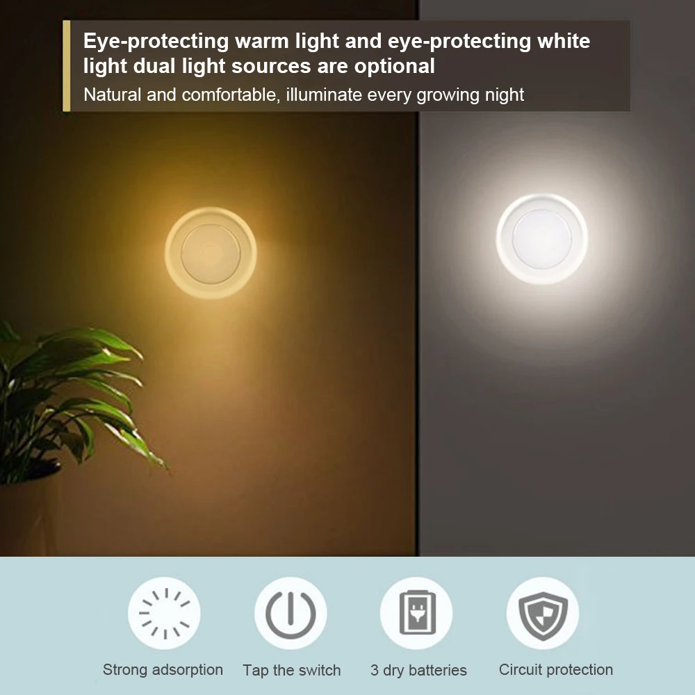 Mini 6LED Stepless Dimming Light,Light Touch Pat Light,Suitable for Closet,Wardrobe,Kitchen and Utility Room Spotlight