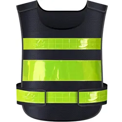 Chaleco de seguridad ajustable, chaqueta reflectante, negro