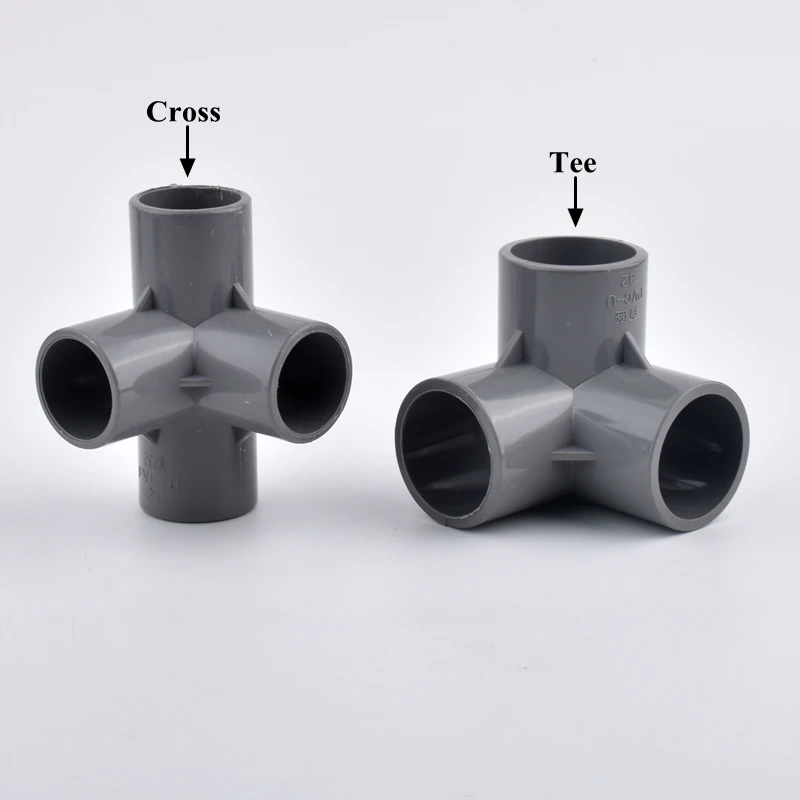 1pc 20~50mm PVC Pipe Connectors 3/4/5/6 Ways Three Dimensional Aquarium Garden Watering Irrigation Water Tube Joint Fittings