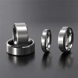 Kolmnsta 4/6/8mm Brushed Titanium Ring Men Silver Color Male Female Wedding Band Engagement Rings Classic Women Fashion Jewelry