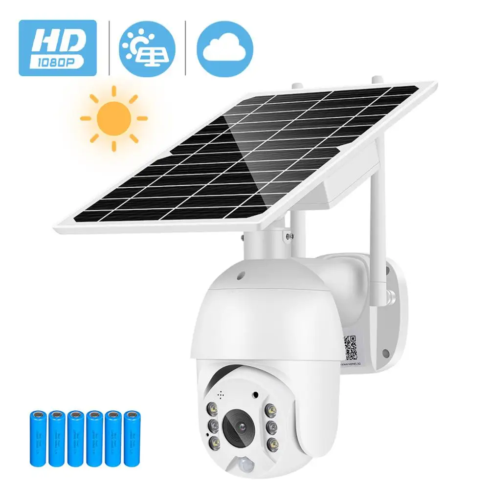 

1080P Solar Panel PTZ IP Camera Wifi Outdoor PIR Human Alarm CCTV Security Camera 15000MAH Battery Long Standby 2MP Wirless IPC