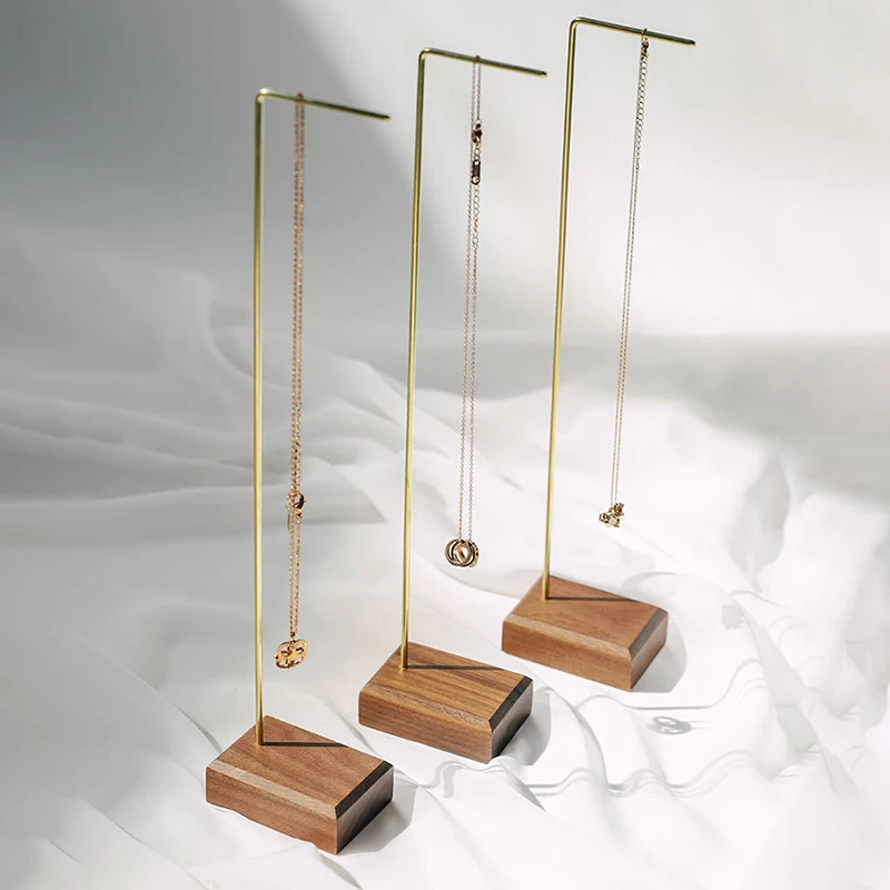 Wooden and metal necklace holders bracelet stand for jewelry chain holders earring organizer jewellery display case Hanging