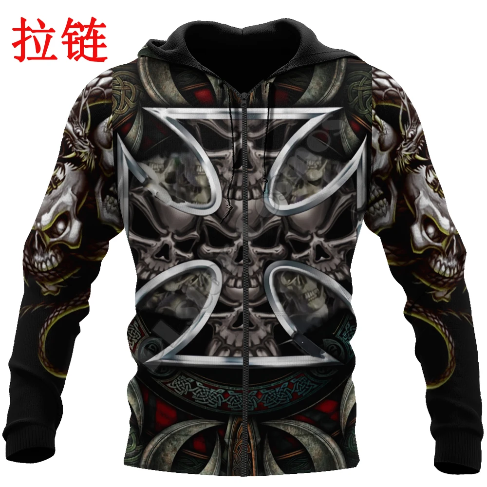 Skull Cross Pattern 3D All Over Printed Mens autumn Hoodie Harajuku Unisex Casual Pullover Streetwear Jacket Tracksuits DK224