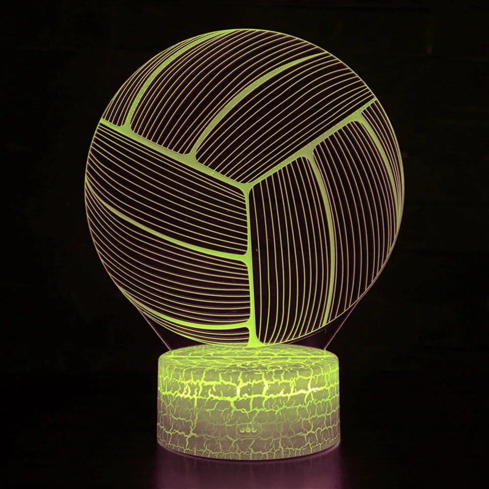 3D Illusion Volleyball Night Light Sports Desk Lamp Kids Bedroom Decoration Lamp Creative Gifts For Birthday Christmas