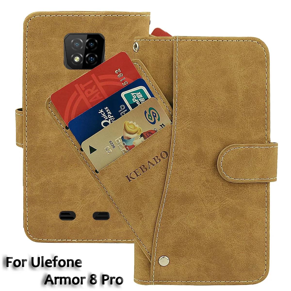 Vintage Leather Wallet Ulefone Armor 8 Pro Case 6.1