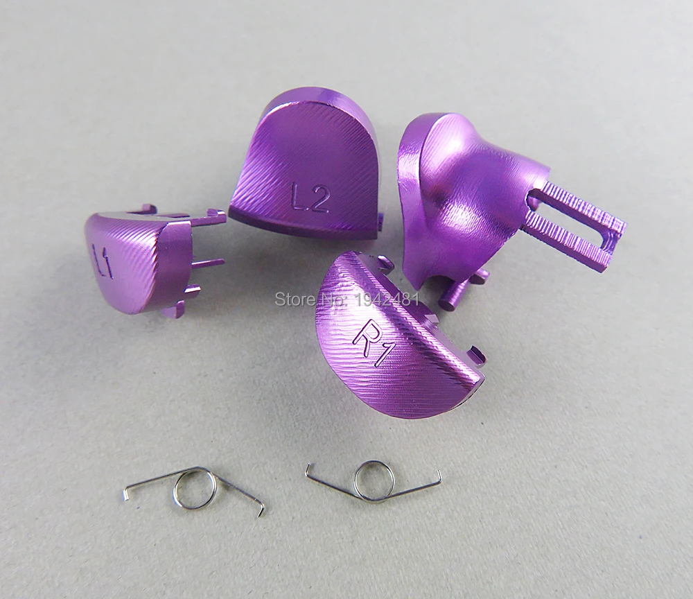 3 conjuntos de botões de gatilho coloridos de metal de alumínio L1 R1 L2 R2 com mola para ps4 JDS040 jdm040