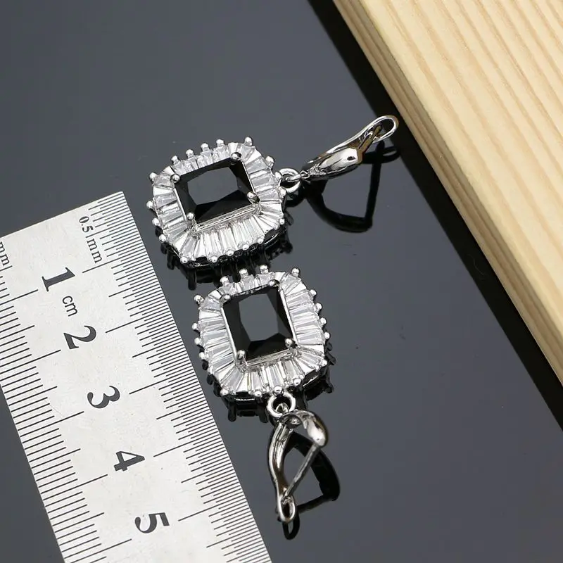Squar Stone Charm Earring Black Cubic Zirconia Earrings Accessories For Women Dropshipping Fashion Jewelry