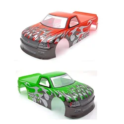 YUKALA NO:029 red/green rc parts PVC 1/10 painted shell body for 1:10 RC truck 190mm