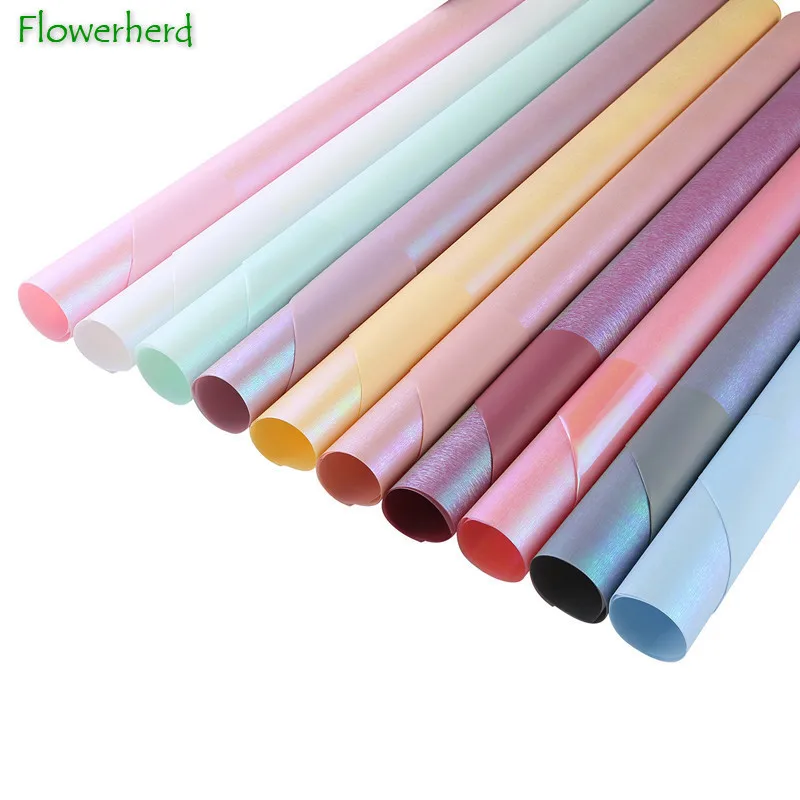 Double-sided Symphony Silk Paper Roll Flower Bouquet Wrapping Paper Waterproof Gift Packaging Paper Colorful Light Craft Paper