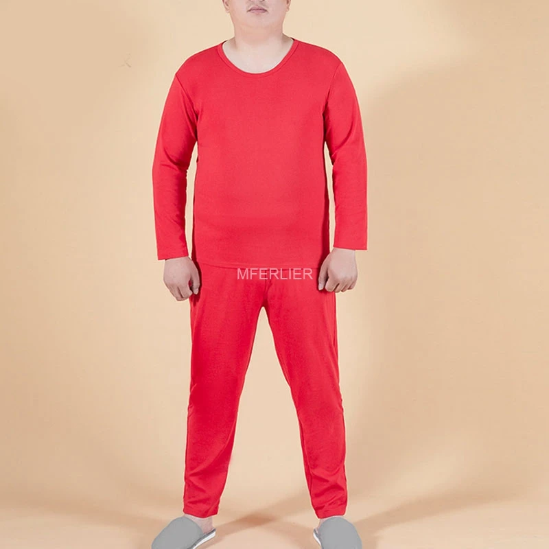 Spring Autumn Large Size Thermal Underwear 5XL 6XL 7XL 8XL O-neck 150kg Men Long Johns