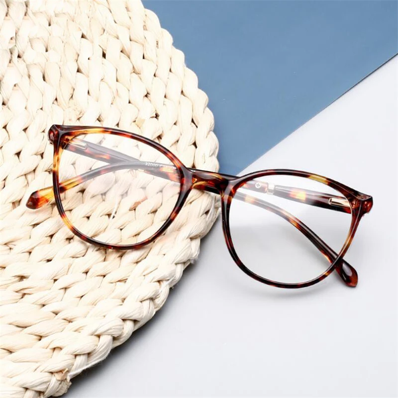 Leopard Frame Blue Light Blocking Women Cat Eye Prescription Glasses For The Nearsighted Computer Eyewear 0 -0.5 -0.75 To -6.0