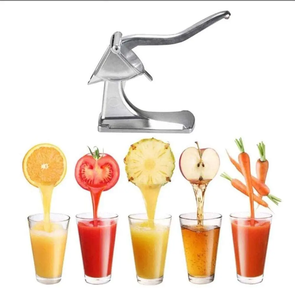 Aluminium Manual Hand Juicer, Fruit Squeezer Heavy Duty Orange Lemon Pomegranate Juice Extractor Hand Press Squeezer