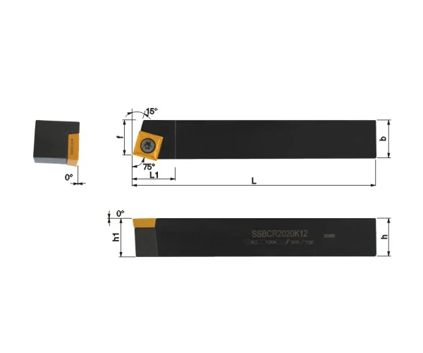 Portaherramientas de torneado externo SSBCR2020k12 SSBCR2525M12, cortador de torno, 2525 Barra de perforación, insertos de carburo cnc, 20mm