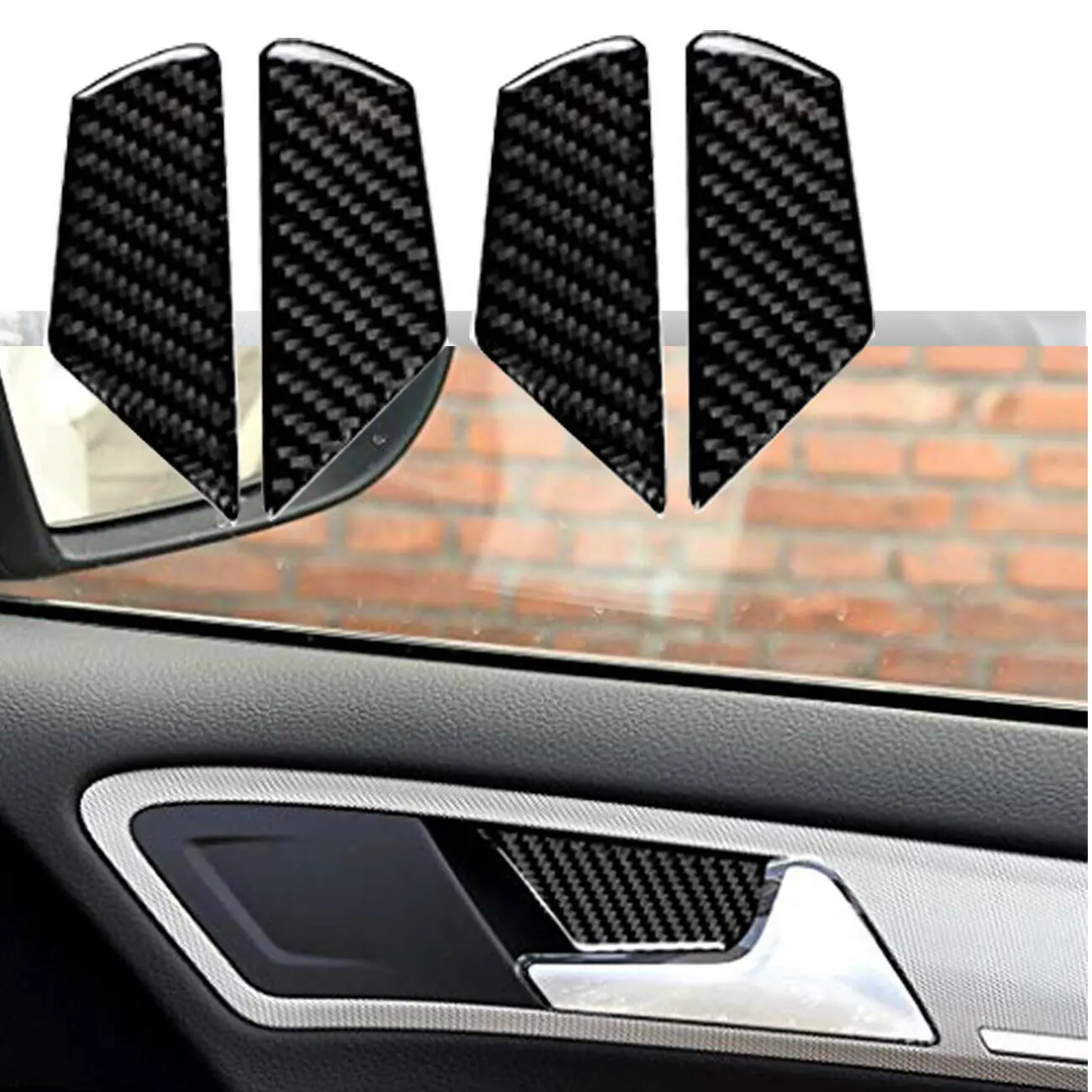 

Real Carbon Fiber Inner Door Handle Cup Bowl Trim Cover Car Sticker For 2015-2020 Golf MK7 GTI R