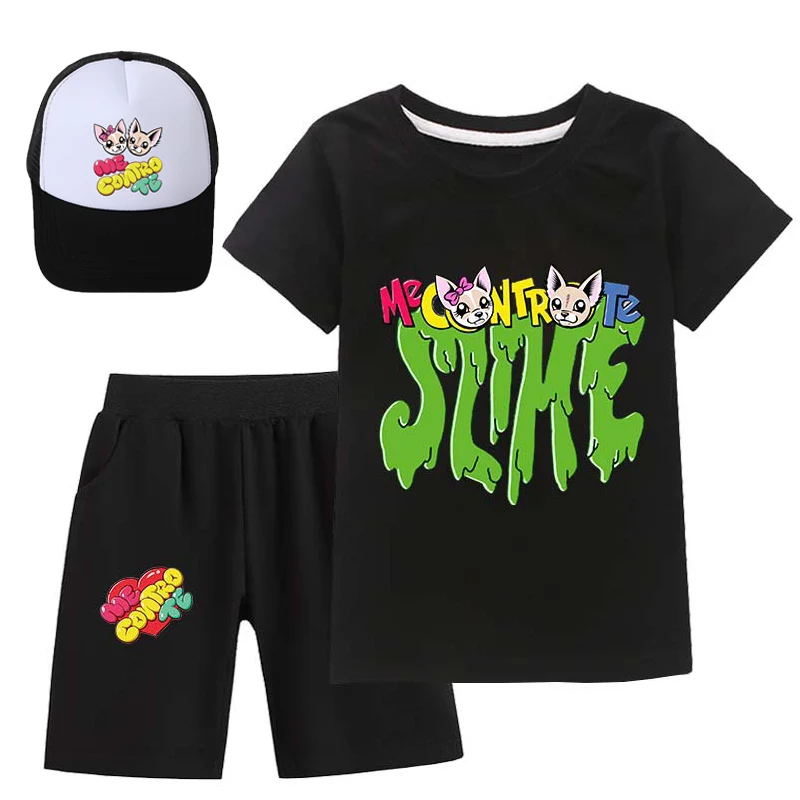 

2-16Y Me Contro Te Sets Tshirt+Shorts Casual Sports Suit Clothes for Toddler Girls Boys Costumes hat for Kids Suit