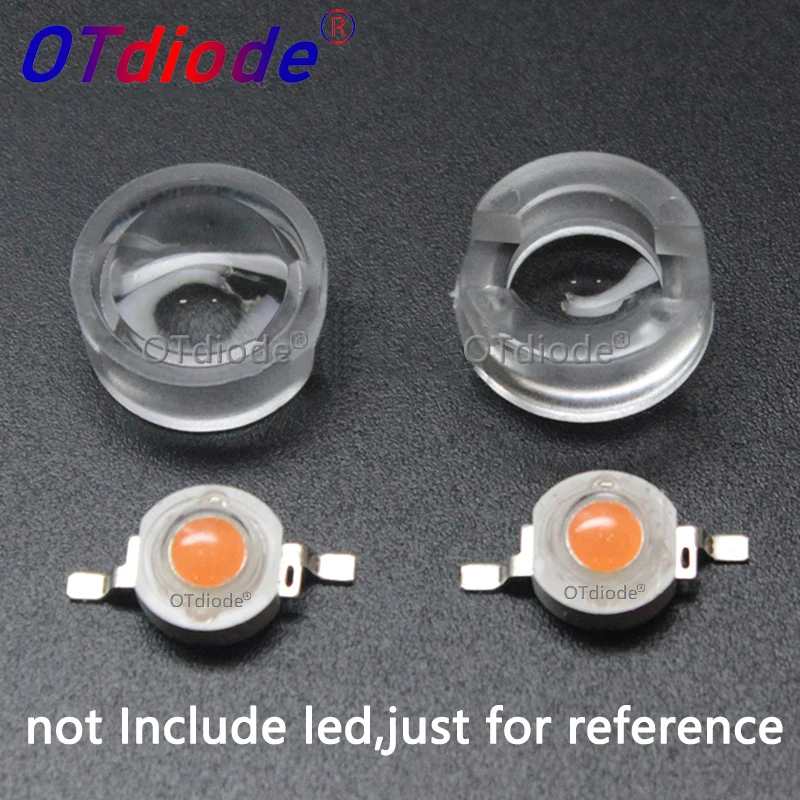 100PCS 13mm Mini LED Lens 20 30 45 60 100 120 Degree Angle for 1W 3W 5W LED Chips Beads IR PCB Convex Acrylic Reflector