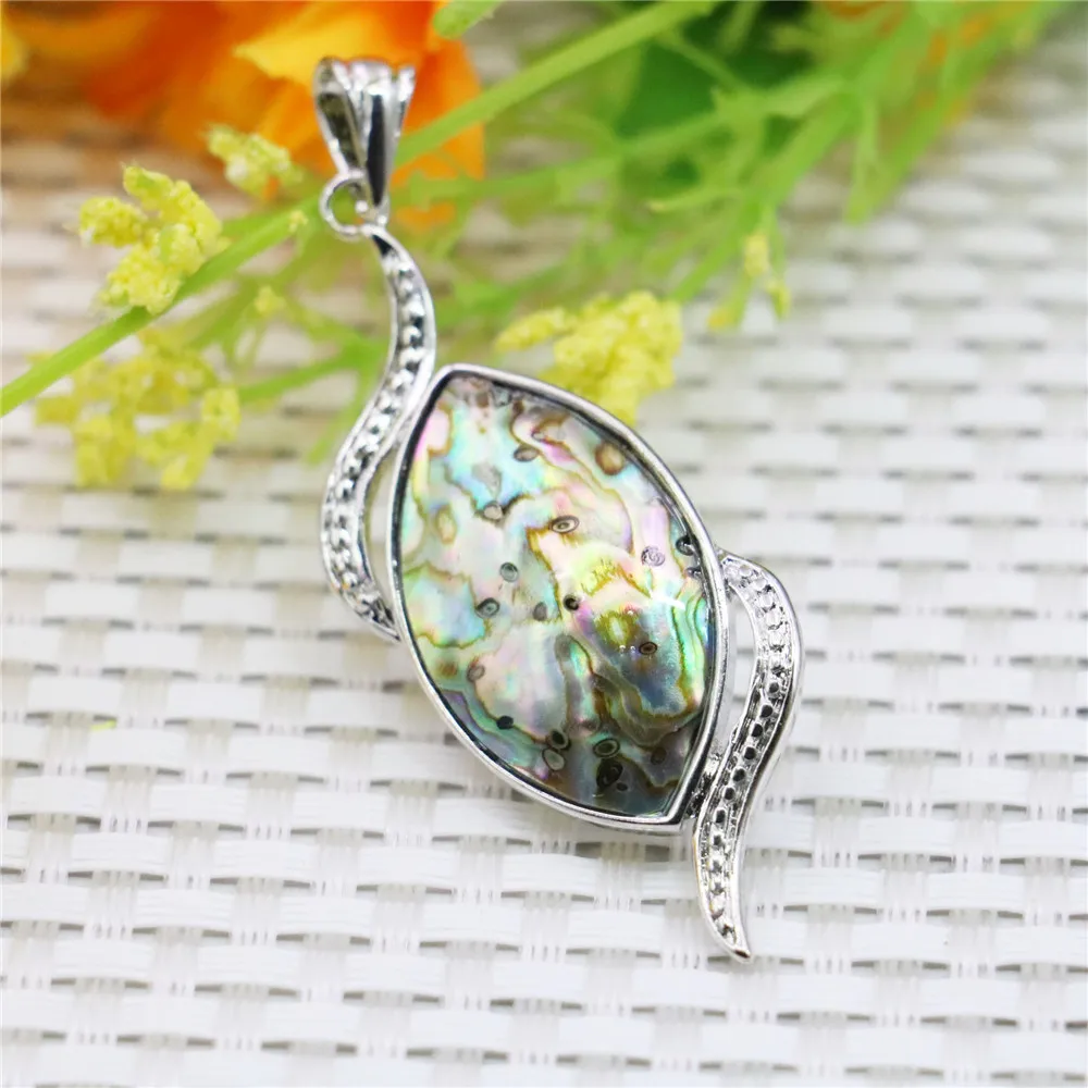 20X52mm Illusory Color Oval Natural Abalone Seashell Sea Shell Pendant Women Accessory Girls Fashion Jewelry Making Design