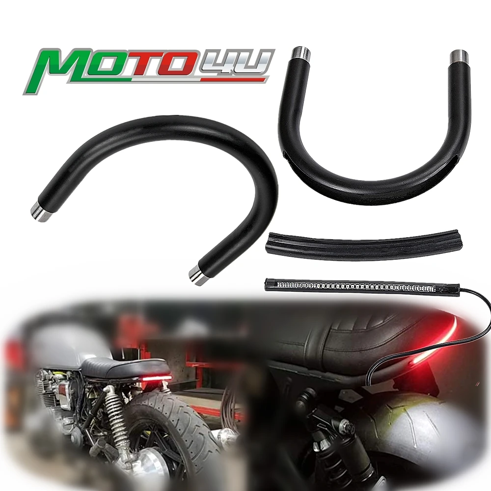 

7/8“ Tube Cafe Racer Rear Seat Frame Hoop Brat Style Seat LED Brake Turn Singal Light Universal For Honda For Yamaha For Suzuki