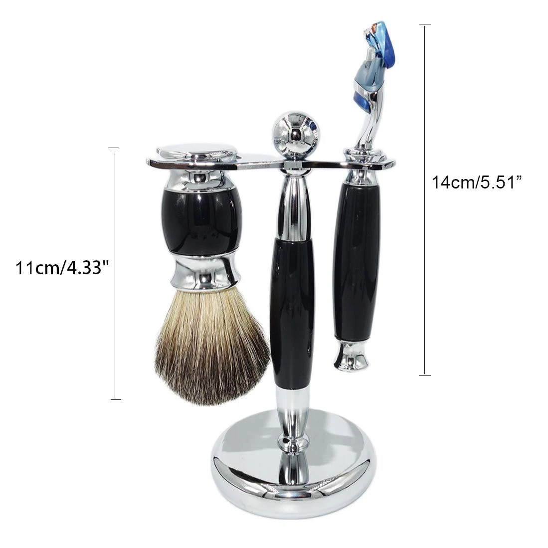 iRAZOR Luxury Men's Wet Shaving and Hair Removal  5-Layer Safety Razor New Design Resin Handles with Soft Pure Badger Brush