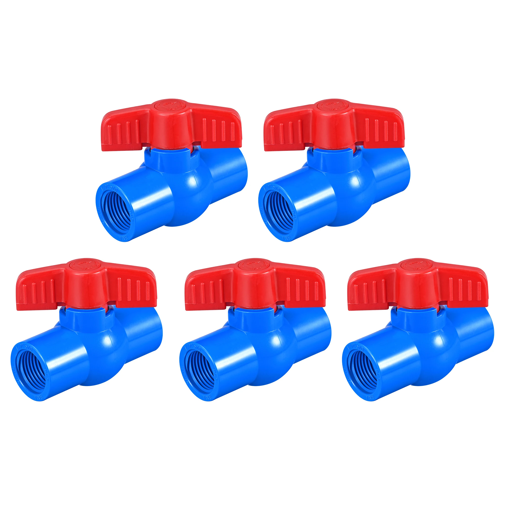 

UXCELL Ball Valve, Female Thread PVC Valve for Aquarium Setup, Sump Pump, Pool, Garden Sprinkler 5Pcs