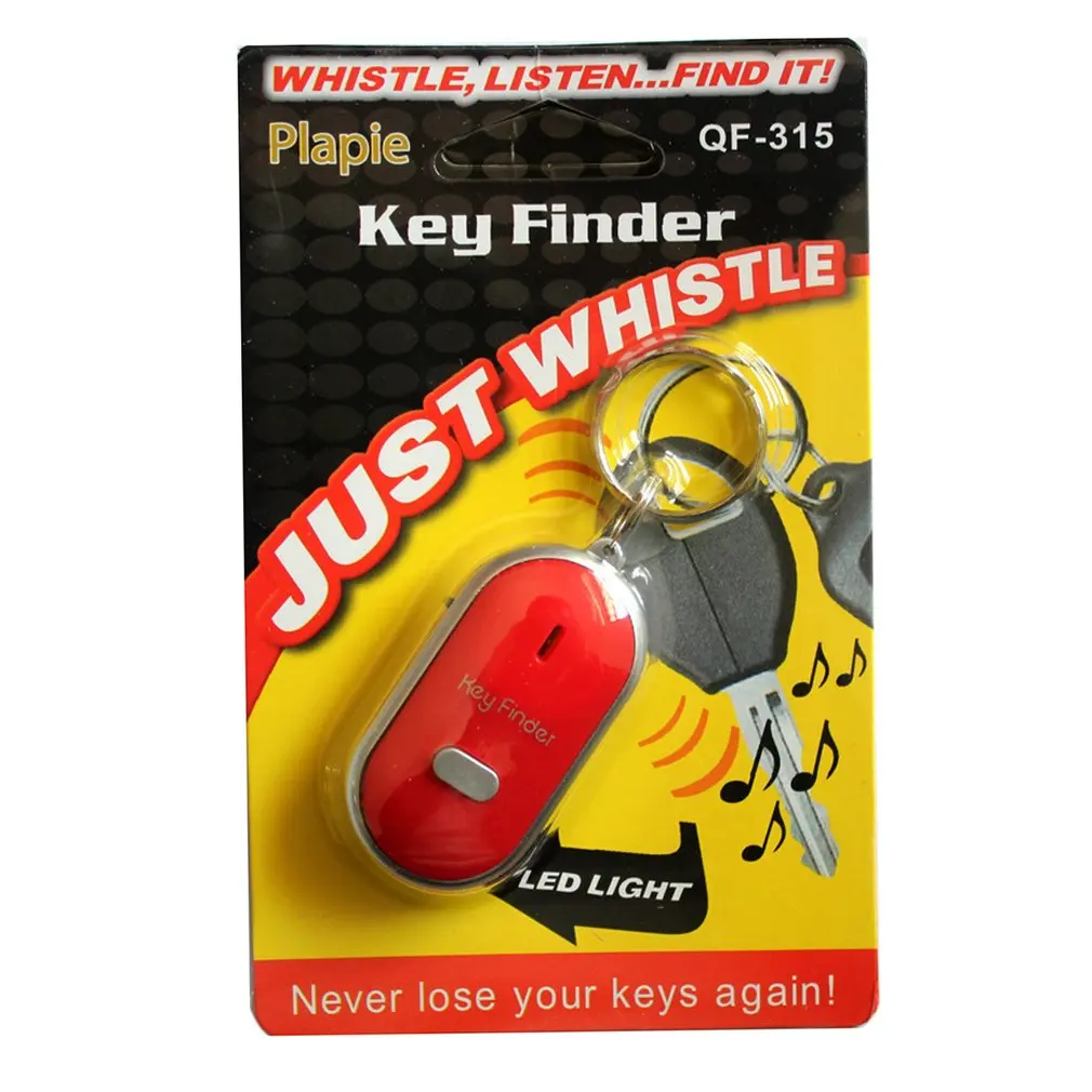 Mini Whistle Anti Lost KeyFinder Alarm Wallet Pet Tracker Smart Flashing Beeping Remote Locator Keychain Tracer Key Finder + LED
