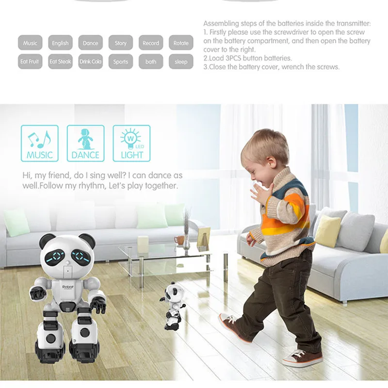 Intelligent Smart RC robot Kid English Learning robot Toy Remote Control robot With Music Dancing Recording Story Smart Robot To