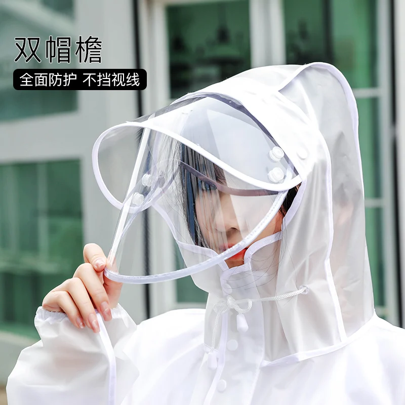 Clear Jacket Long Transparent Womens Raincoat Motorcycle Waterproof Suit Raincoat Plastic Acrylic Rain Drops Universal Hiking