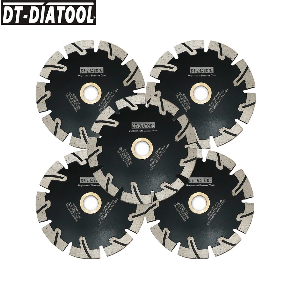 

DT-DIATOOL 5pcs Hot pressed Segmented Deep Teeth Diamond Saw Blades Granite Marbel Blade Stone Concrete Cutting Discs