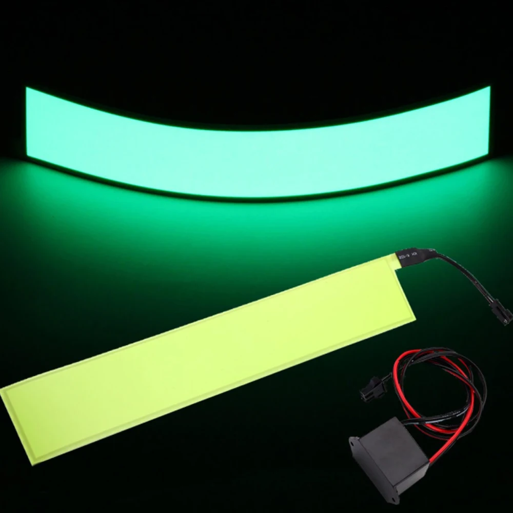 100 Pieces 5cm*20cm In White Color Flexible Electroluminescent Tape EL Panel Backlight Decorations Light with DC12V Inverter