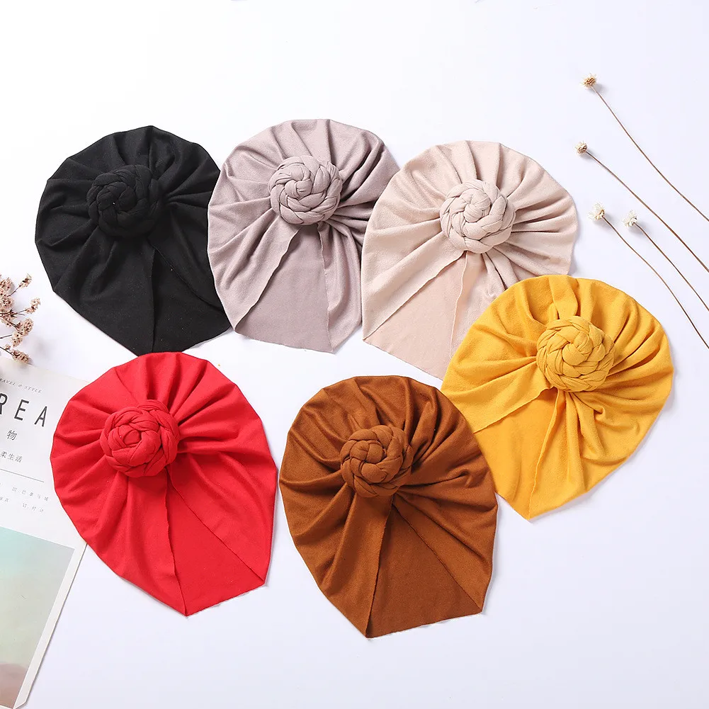 2021 Cute Flower Baby Hat Soft Cotton Baby Girl Hat Turban Infant Toddler Newborn Baby Cap Bonnet Headwraps Kids Beanie Headband