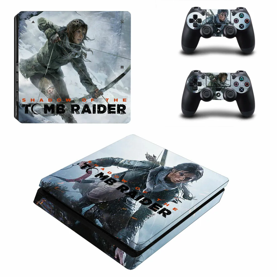 Tomb Raider PS4 Slim Skin Sticker For Sony PlayStation 4 Console and Controllers PS4 Slim Skins Sticker Decal Vinyl