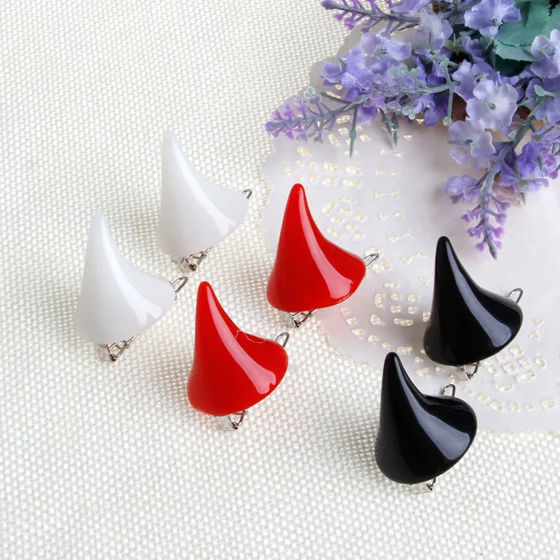 1 para nowe Stereo diabeł róg klips do ucha Chic Halloween Cosplay spinka do włosów spinka do włosów