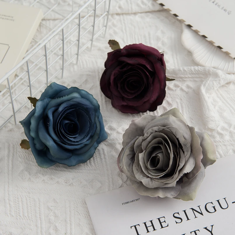 10 Stück Künstliche Blumen Großhandel Seiden-Rosen Weihnachtsbaum-Dekoration Heimdekoration Hochzeitskranz Brautzubehör Geschenkbox – Detail 5