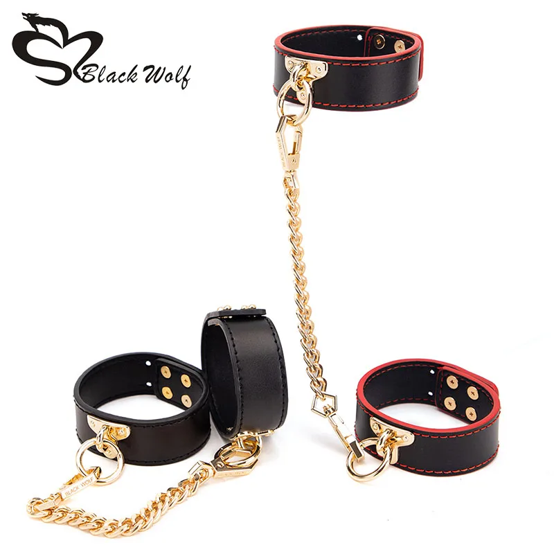 Sexy Adjustable Genuine Leather Plush Footcuffs Ankle Restraints Bondage Sex Toy Muply Restraints Sex Bondage Exotic Accessories
