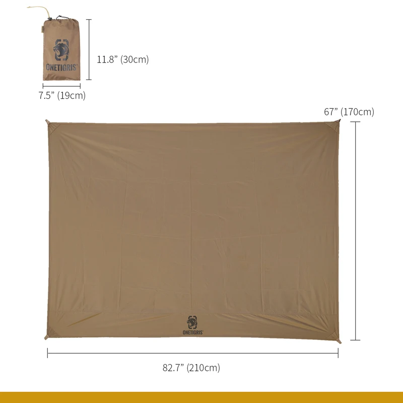 OneTigris 2-Person Tent Footprints 210x170cm Waterproof Ground Cover/Tarp/Sheet/Mat High Quality Groundsheet