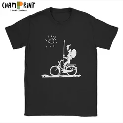 Funny Pablo Picasso Parody Don Quixote T-Shirts Men O Neck 100% Cotton T Shirts Riding Bike Short Sleeve Tees Birthday Clothing