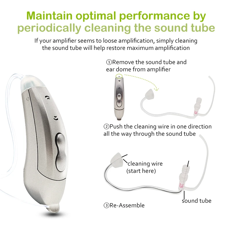 Digital Hearing Aids Tinnitus Mask 8-Channel Audifonos BTE Sound Amplifers Ear Aids for Elderly Moderate Hearing Amplifier