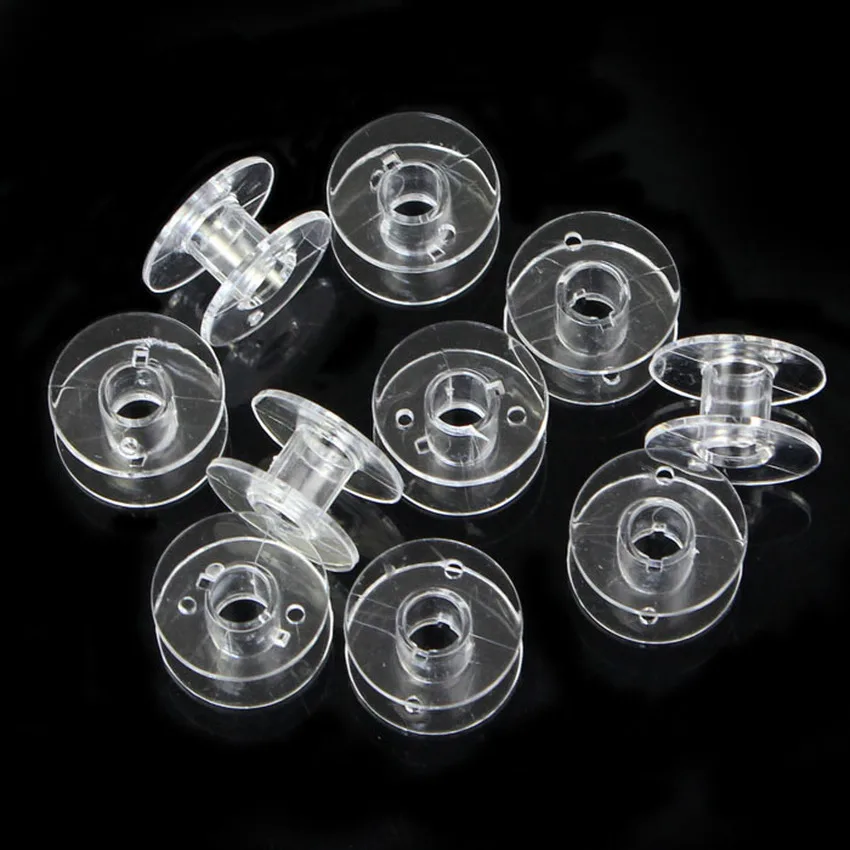 New Arrival 10 PCS Clear Empty Bobbins Plastic Spools for Sewing Machine Sewing Threads Empty Bobbins Home Sewing Accessories