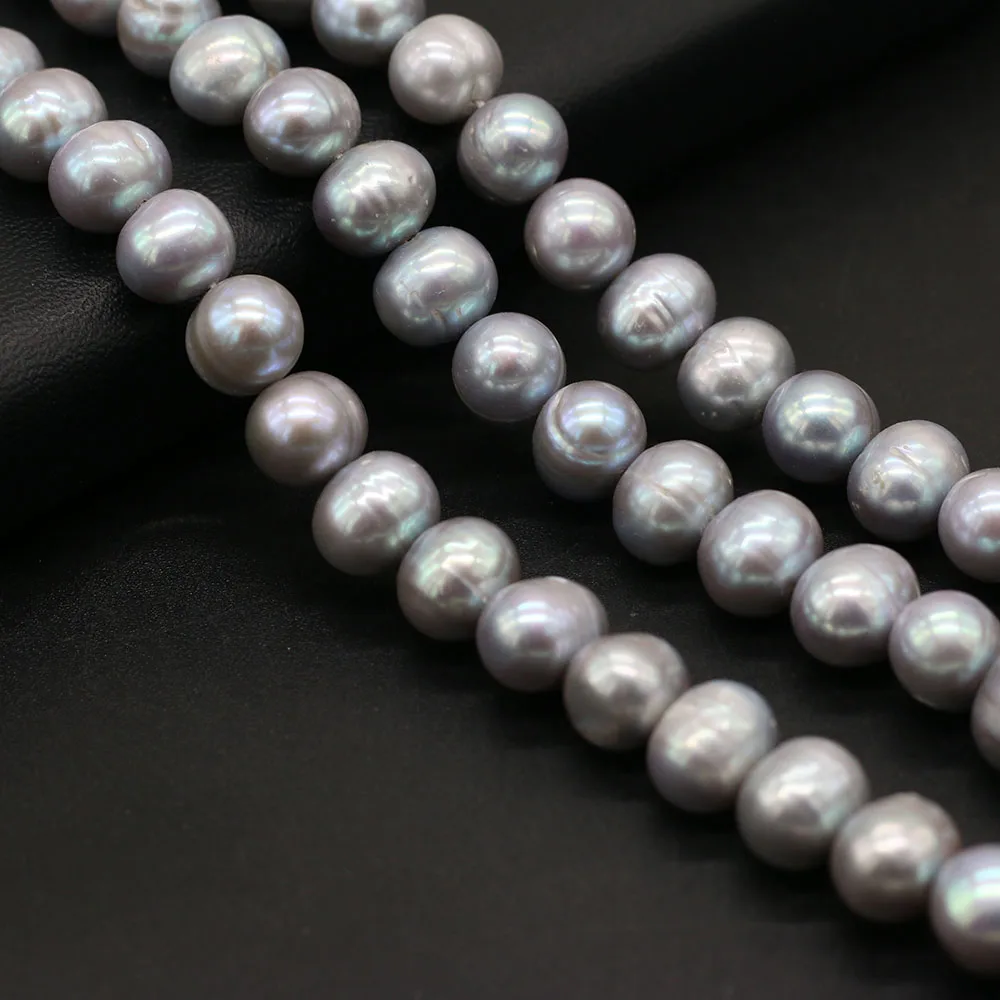 100%Natural Freshwater Grey Pearl Oval Loose Pearls Beads For Jewelry Making DIY Charms Bracelet Necklace Earring Accessories