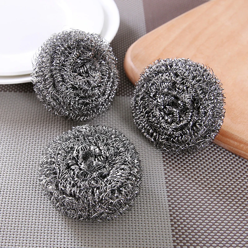 20pcs High-Zinc Wire Steel Ball Dishwashing Cleaning Equipments Steel Wool Pads Home Kitchen Utensils Supplies