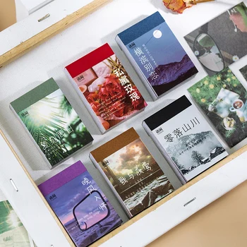 Paisagem Rose Ins Adesivos Decorativos, Scrapbooking Stick Label, Diário Álbum Papelaria, Pintura Adesivo Acessórios, 50 Folhas