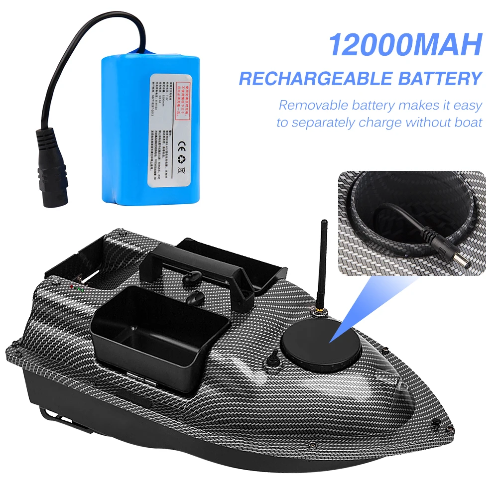 RC Fishing Bait Boat GPS Positioning Automatic Return Three Warehouse Bait Boat Dual-Engine Remote Control Fishing Boat 12000MAH