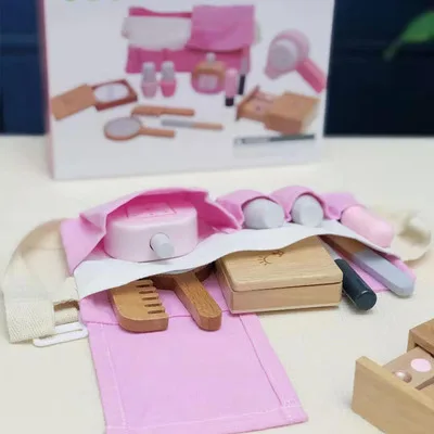 1 Set simulazione Make Up Toys For Girls Play Set gioco di ruolo in legno finta Make Up Set cosmetici giocattolo accessori di bellezza per bambini