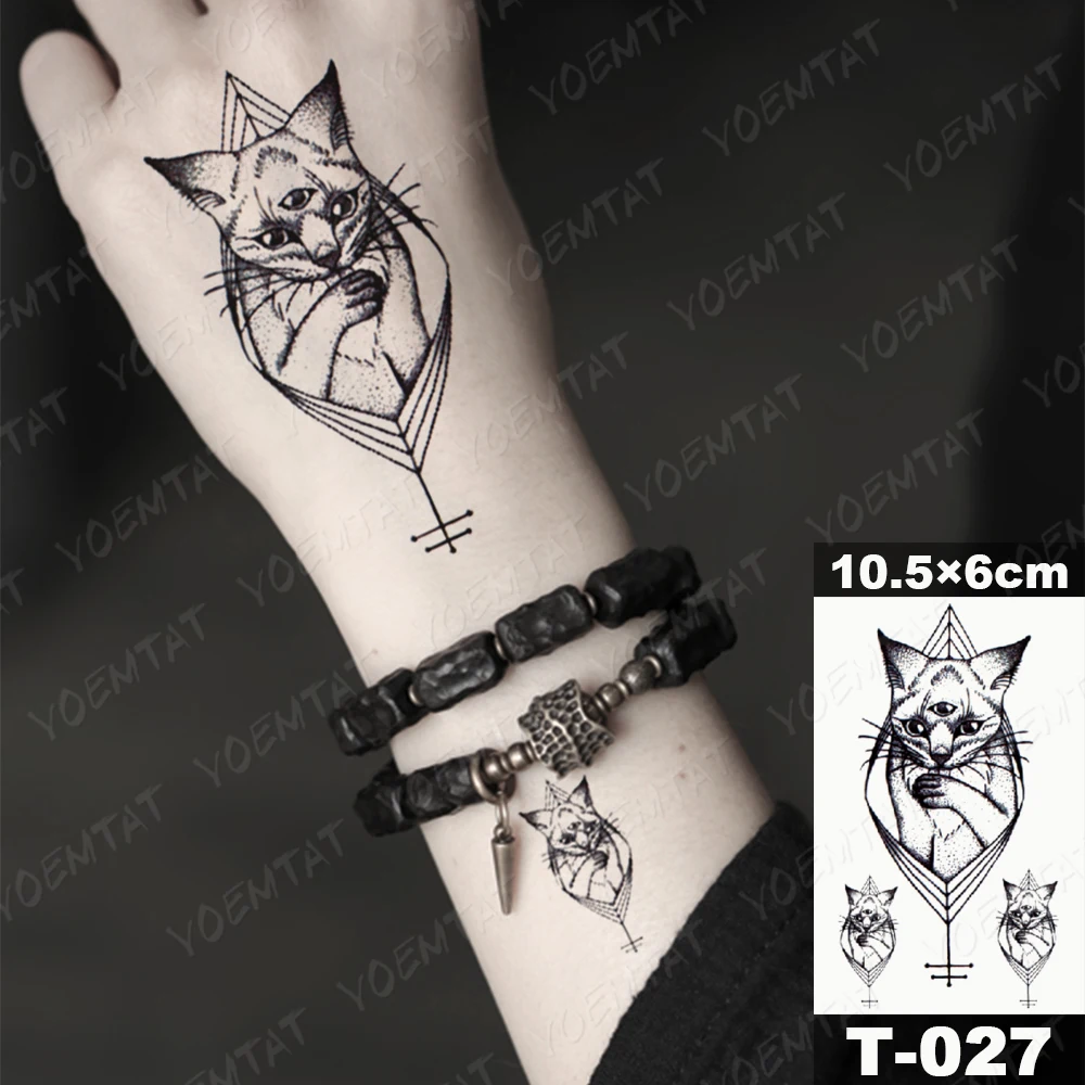 Waterproof Temporary Tattoo Sticker Moth Butterfly Wolf Snake Deer Panda Animal Flash Tatto Women Men Kids Body Art Fake Tattoos