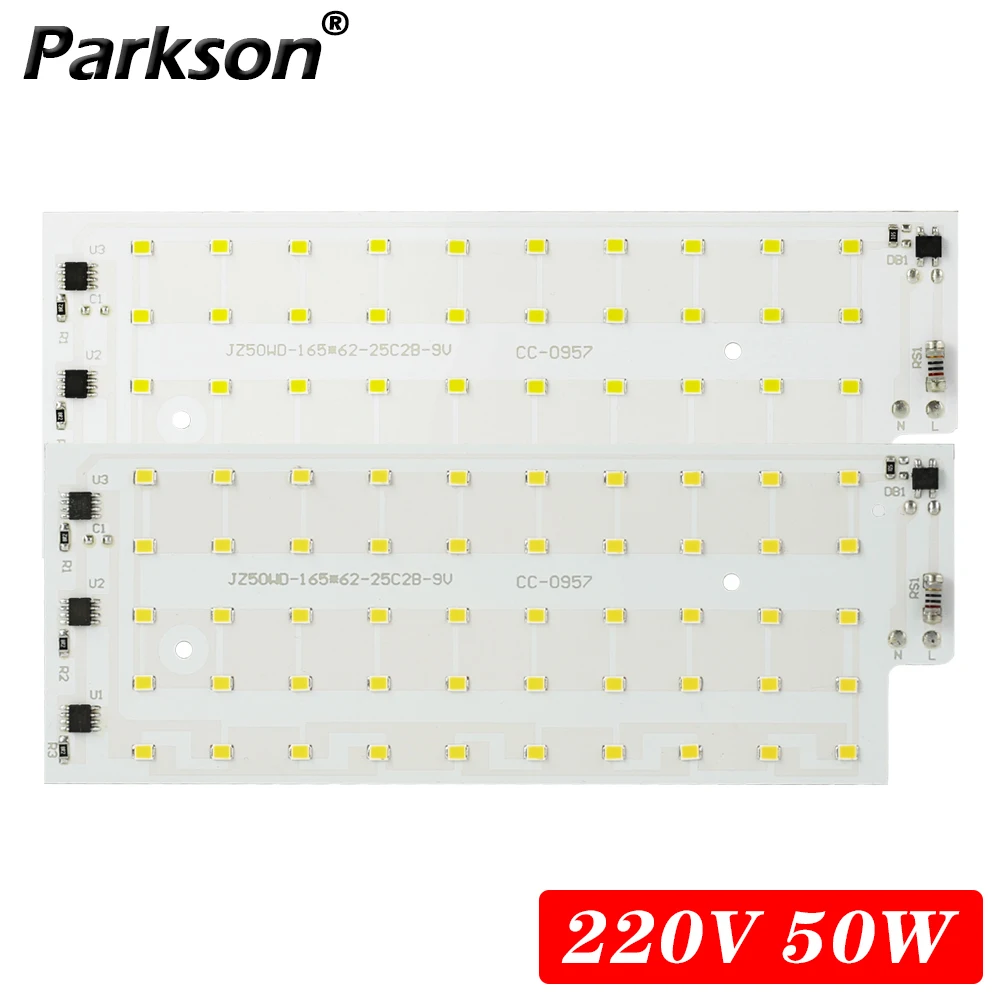 LED Chip 220V 50W Chip SMD 2835 Smart IC Floodlight Spotlight Lighting LED Lamp Beads Flood Light Street Lamp Outdoor Lighting